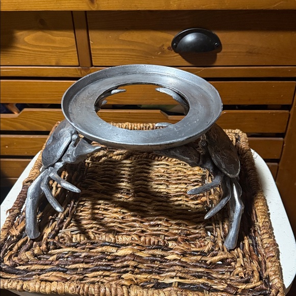 Pottery Barn Silver Crab 🦀 Beverage Dispenser Stand - Picture 2 of 7
